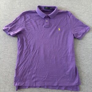 Polo Ralph Lauren Mens XL Purple Short Sleeve Yellow Pony Cotton Polo Shirt